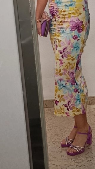 Conjunto Sandalias y Bolso Morado Fiesta