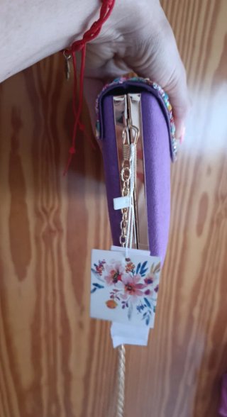 Conjunto Sandalias y Bolso Morado Fiesta
