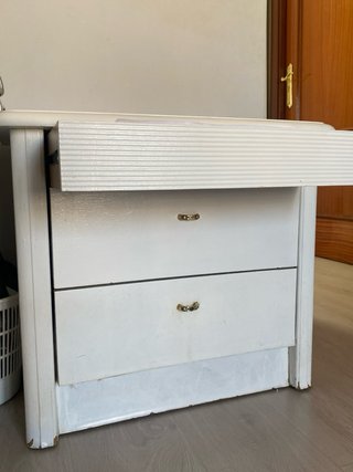 Tocador vintage blanco con espejo + 2 mesitas