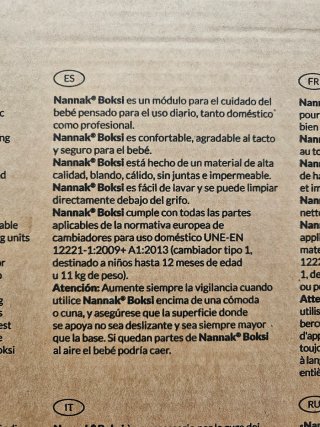 Cambiador Nannak para bebé