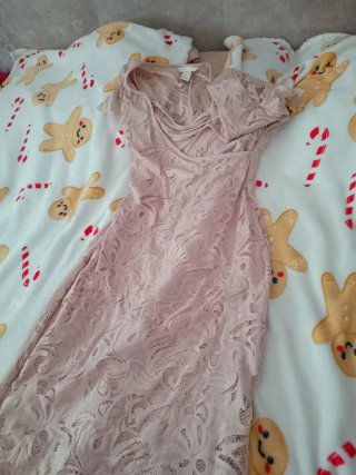 Vestido H&M encaje rosa lactancia