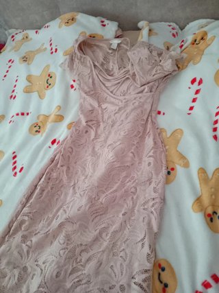 Vestido H&M encaje rosa lactancia