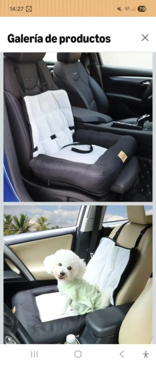 2 Camas Coche Perros Negro/Gris