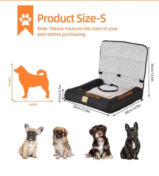 2 Camas Coche Perros Negro/Gris