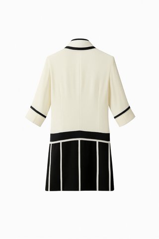 Vestido Contraste Chic Negro y Blanco. T. S