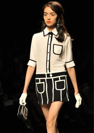 Vestido Contraste Chic Negro y Blanco. T. S