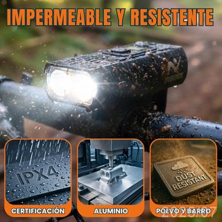 NUBOOX Luz Bicicleta/Patinete Impermeable Aluminio