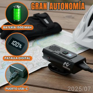 NUBOOX Luz Bicicleta/Patinete Impermeable Aluminio