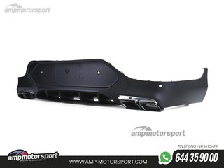 DIFUSOR TRASERO CON COLAS NEGRAS PARA MERCEDES GLC COUPE C253 NEGRO MATE