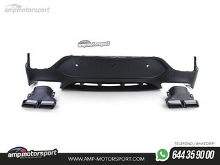 DIFUSOR TRASERO CON COLAS NEGRAS PARA MERCEDES GLC COUPE C253 NEGRO MATE
