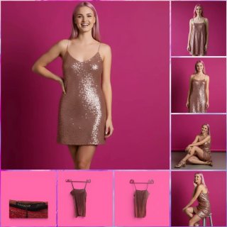 Top / mini abito glitter effetto glam