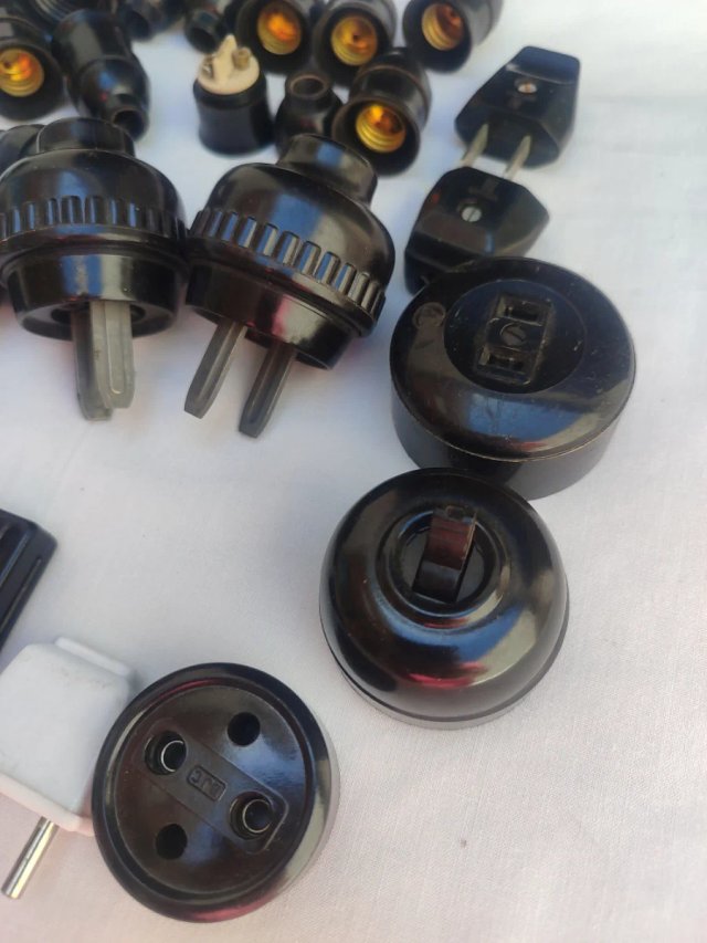 Lote Enchufes, Conectores Vintage Electricidad