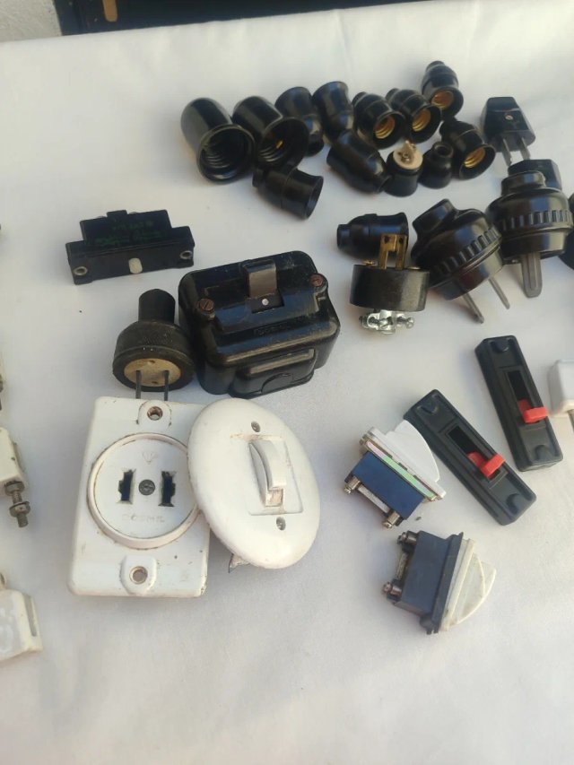 Lote Enchufes, Conectores Vintage Electricidad
