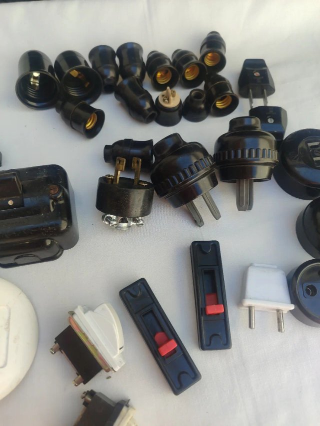 Lote Enchufes, Conectores Vintage Electricidad