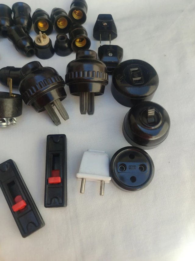 Lote Enchufes, Conectores Vintage Electricidad