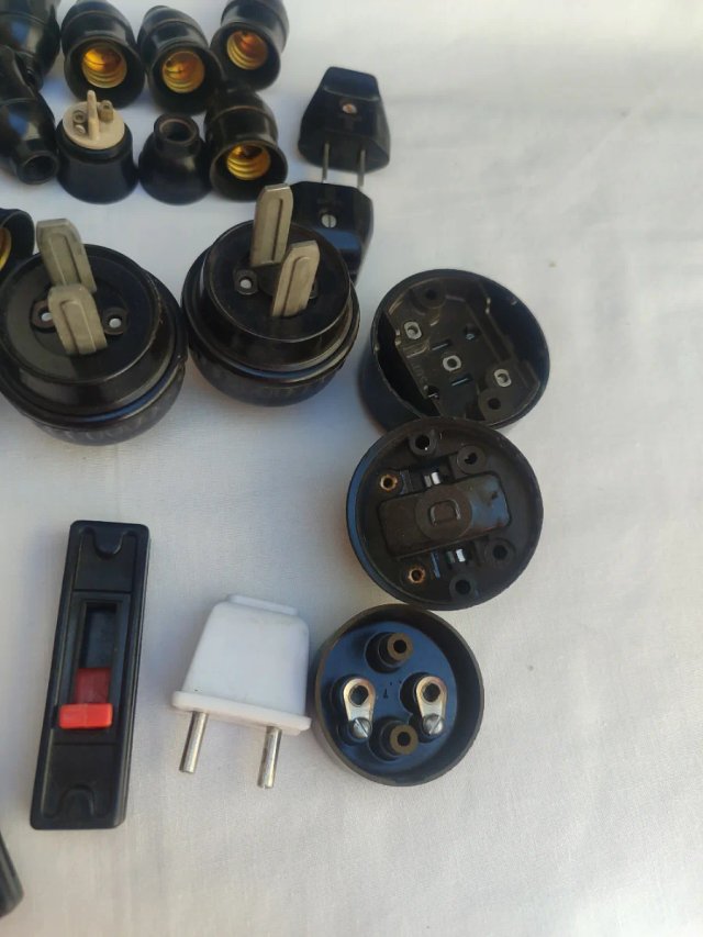 Lote Enchufes, Conectores Vintage Electricidad