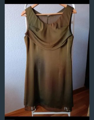 Vintage Vestido de fiesta cóctel verde oliva