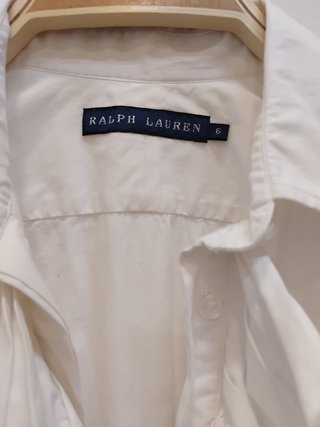 Camisa blanca Ralph Lauren mujer manga larga