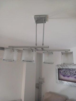 Lámpara de techo diseño cristal y metal