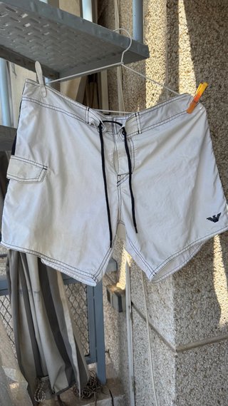 Bañador Emporio Armani talla M banco y azul marino