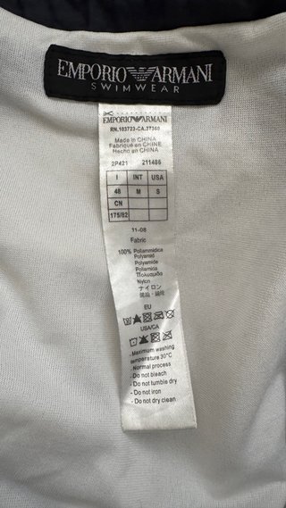 Bañador Emporio Armani talla M banco y azul marino