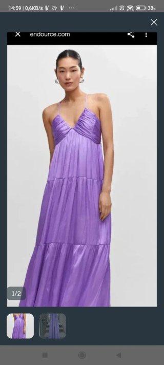 Vestido largo satinado Mango Talla L nuevo