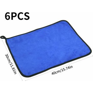 Toallas Microfibra 6 Pzas para Auto y Hogar 40x30cm