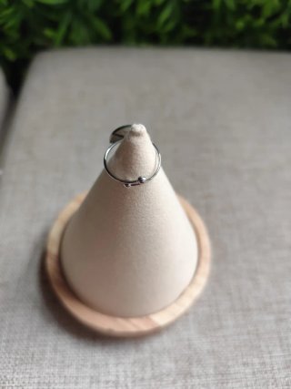 Anillo Acero Inoxidable Diseño Abanico Azul