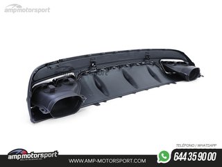 DIFUSOR TRASERO NEGRO MATE CON COLAS NEGRAS PARA MERCEDES CLASE C W205