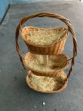 Cesta de mimbre de 3 niveles