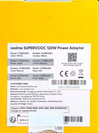 Cargador Realme Supervooc 120W Precintado
