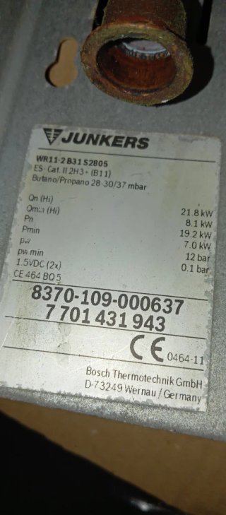 Cuerpo de agua Junkers WR11-2 B31 S2805
