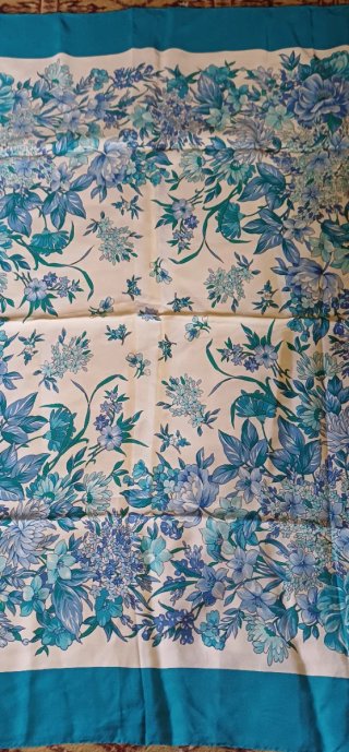 Foulard Gucci in Seta Blu/Teal Vintage