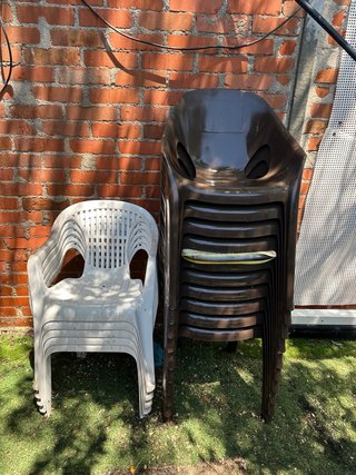 Sillas de verano apilables de plástico 15 sillas