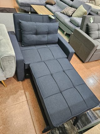 Sofá Cama 1 Plaza Gris Tela