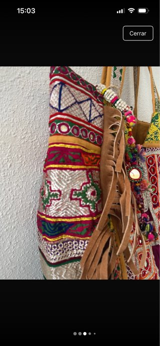 Bolso Banjhara étnico flecos y espejos