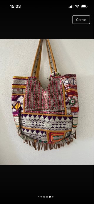 Bolso Banjhara étnico flecos y espejos