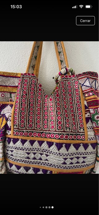 Bolso Banjhara étnico flecos y espejos