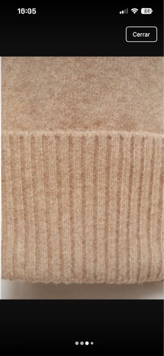 Vestido de punto largo beige