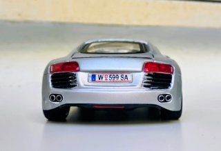 Audi R8 maqueta coche 1/24 gris plata metalizado