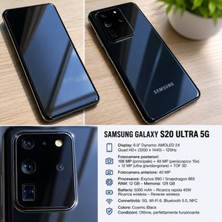 Samsung Galaxy S20 Ultra 5G 128GB Nero