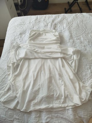 Vestido blanco corto escote halter