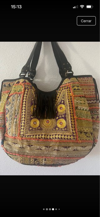 Bolso Banjhara Multicolor y Dorado