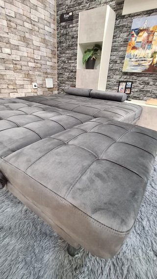 Sofá Cama Chaise Longue Gris 198cm