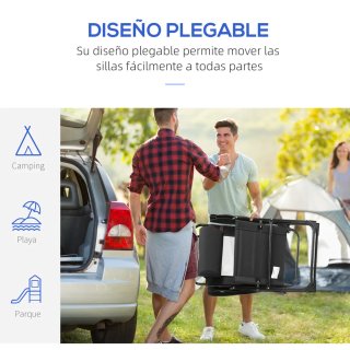 2 Sillas Camping Plegables Reposacabezas