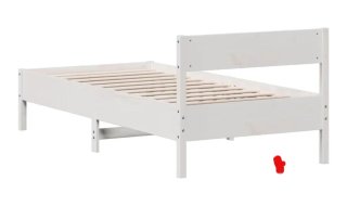 GETAFE. Estructura Cama Madera Pino Blanca 90x190
