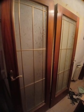 Puertas de madera con cristal