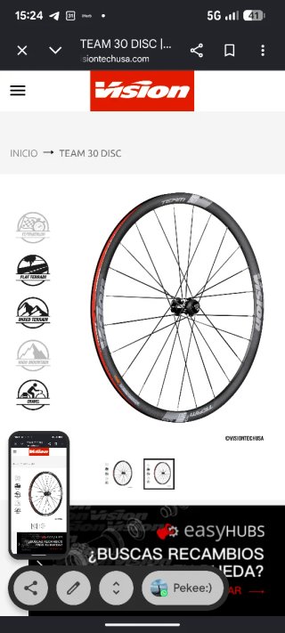 Ruedas Vision Team 30 Disc