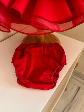 Traje de flamenca niña artesanal rojo