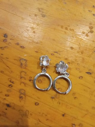 Pendientes Aro con Circonita Plata